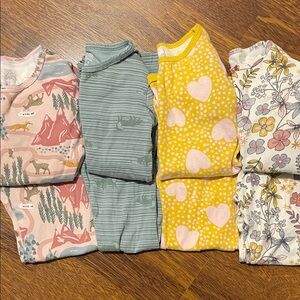 Charming Kids Pajama Set - Pink, Green, Yellow, and Floral